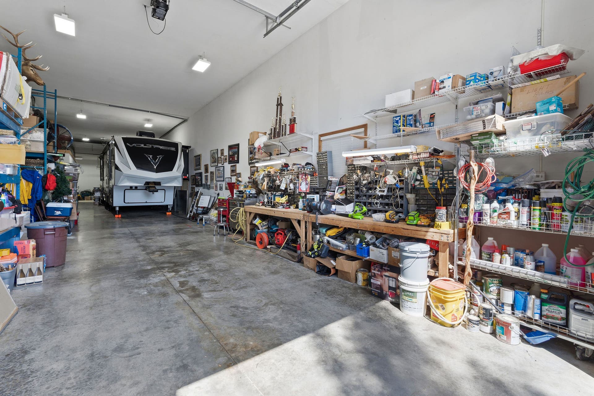229 Harbor Drive, Bigfork, MT 59911 Garage #2 RV coach garage with 14ft doors on each end, ample space for RV/equipment/storage