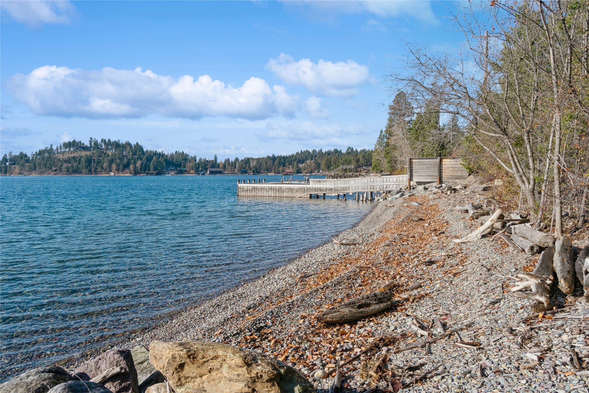 15236 Mt Highway 35, Bigfork, MT 59911 On the beach, S end of property line looking N.