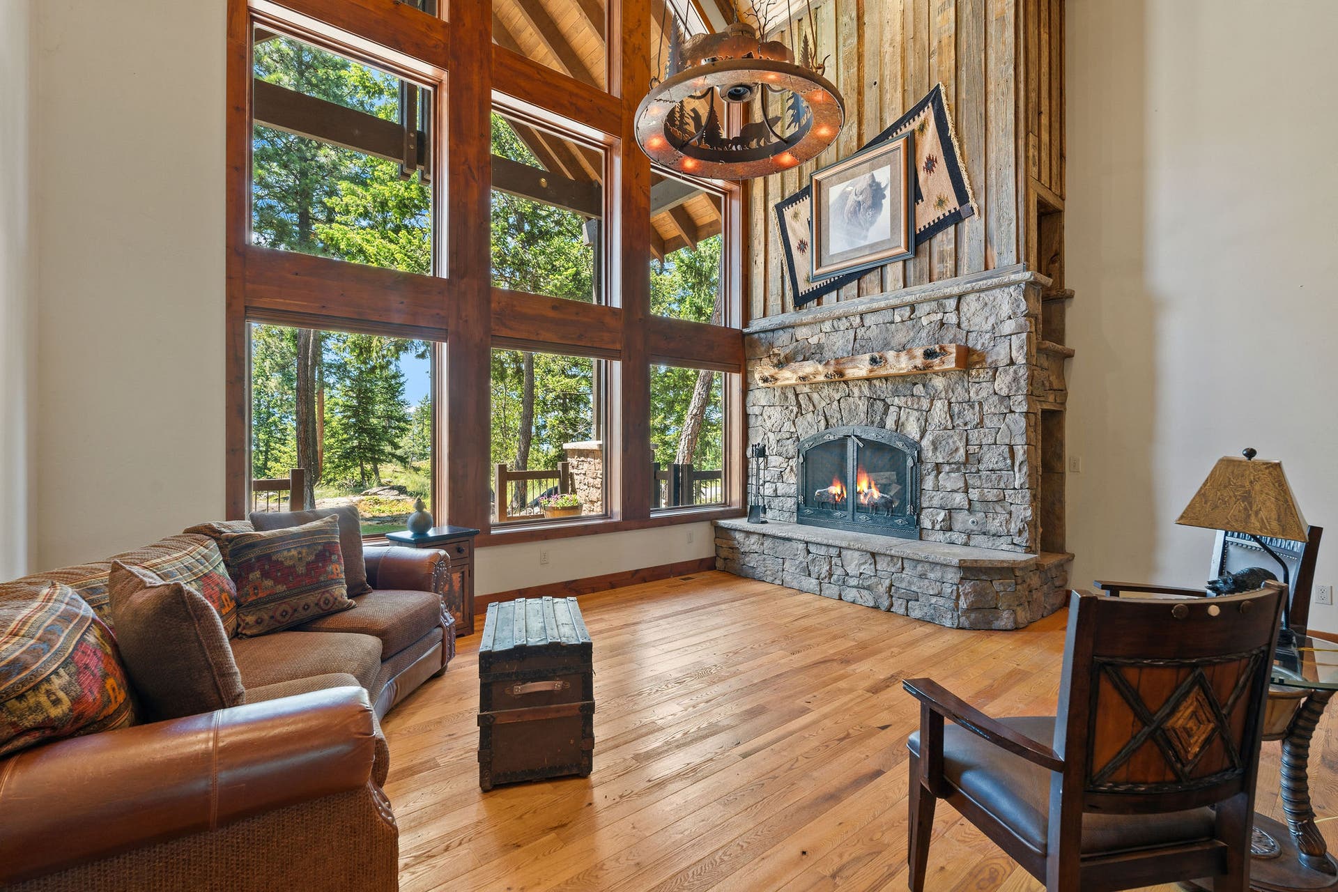 129 Bjork Drive, Bigfork, MT 59911 Vaulted ceiling w/ wood beams, 2 ceiling fans