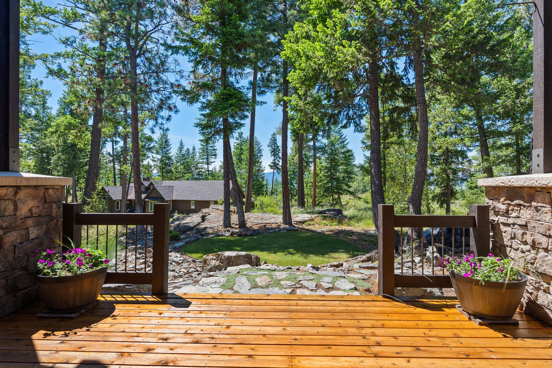 129 Bjork Drive, Bigfork, MT 59911 Covered deck off living room