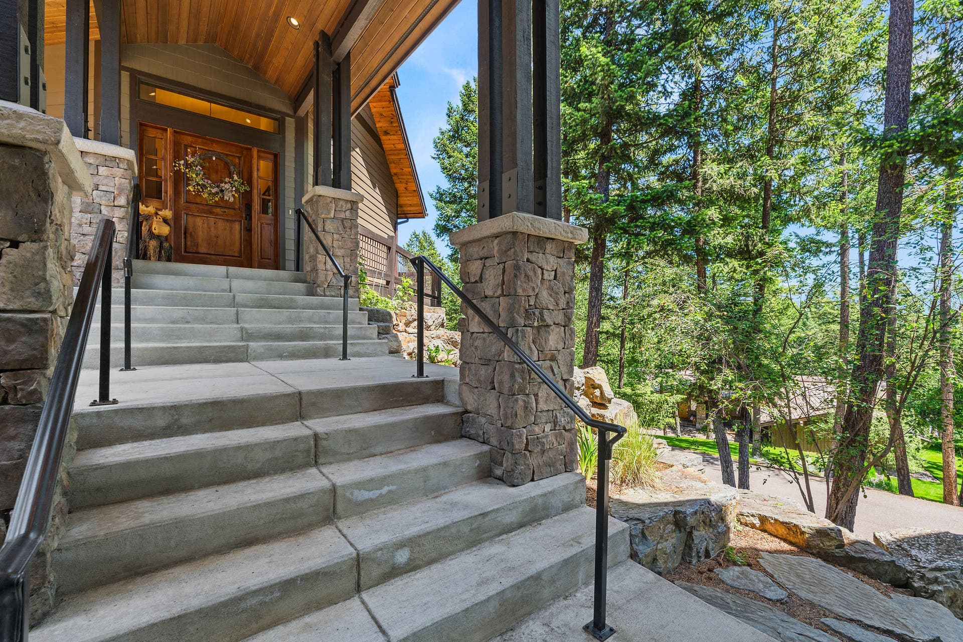 129 Bjork Drive, Bigfork, MT 59911 Concrete steps to front door