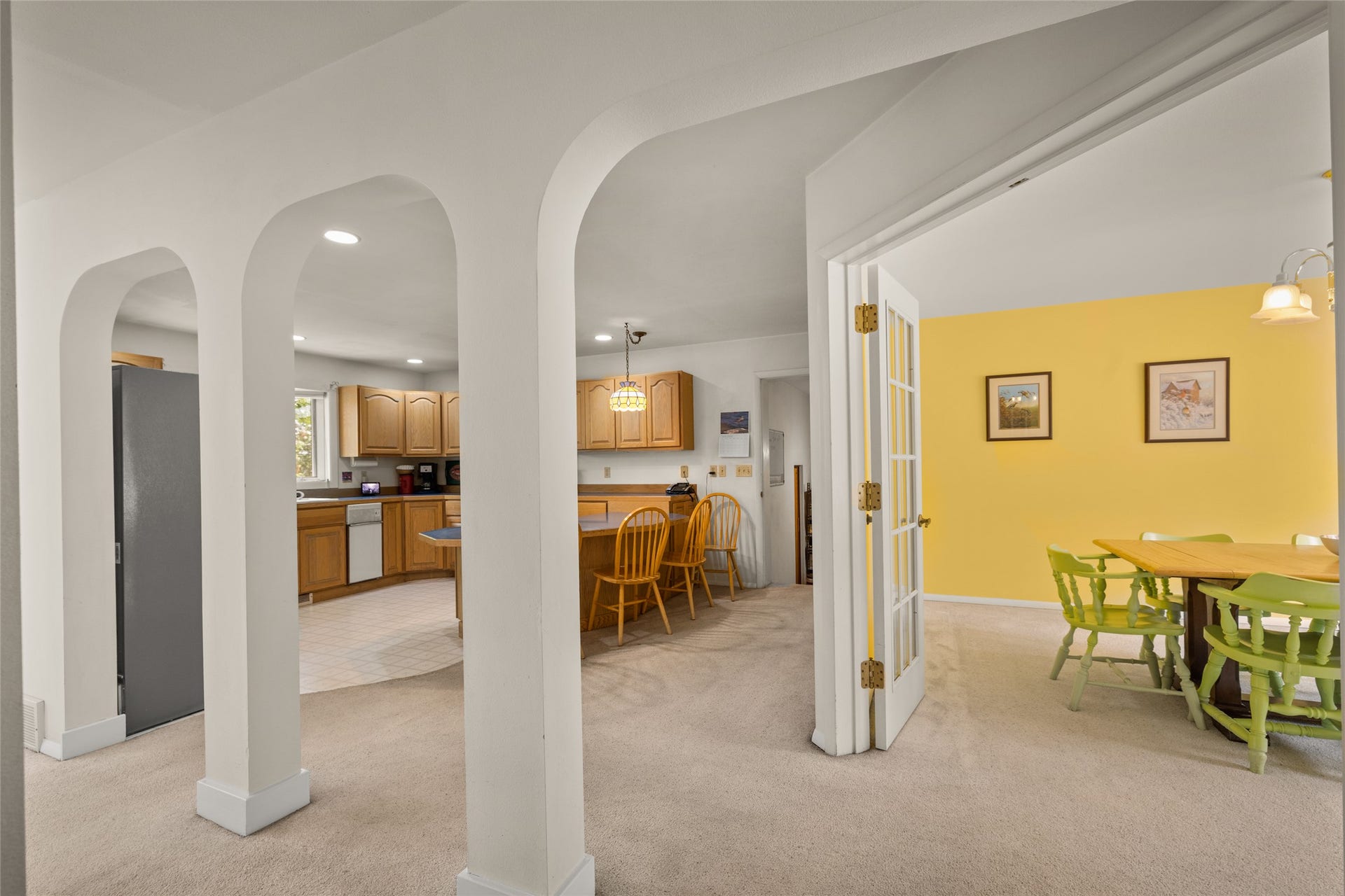 182 Crestview Drive, Bigfork, MT 59911 Dining Room and Kitchen View