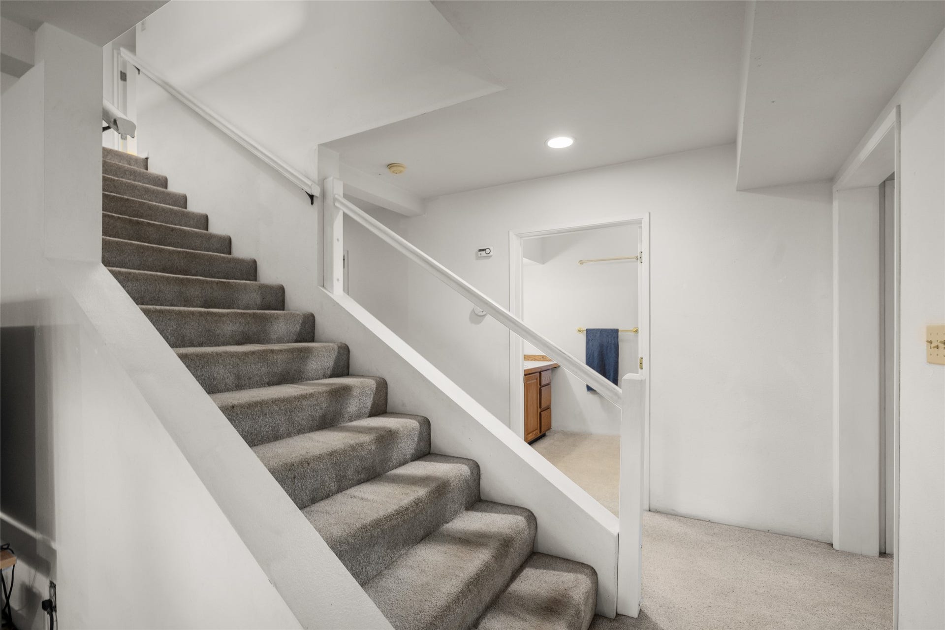 182 Crestview Drive, Bigfork, MT 59911 Basement stairs and full bathroom