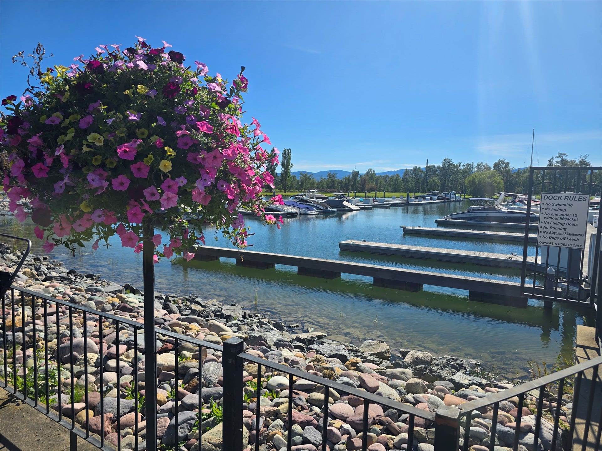 D-30 Dock D Eagle Bend Yacht Harbor, Bigfork, MT 59911 Flowers are a nice compliment