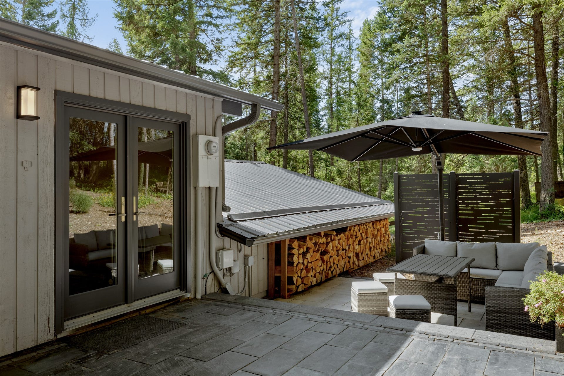 112 Mallard Loop, Whitefish, MT 59937 Newly constructed patio with pavers, hot tub power connection.