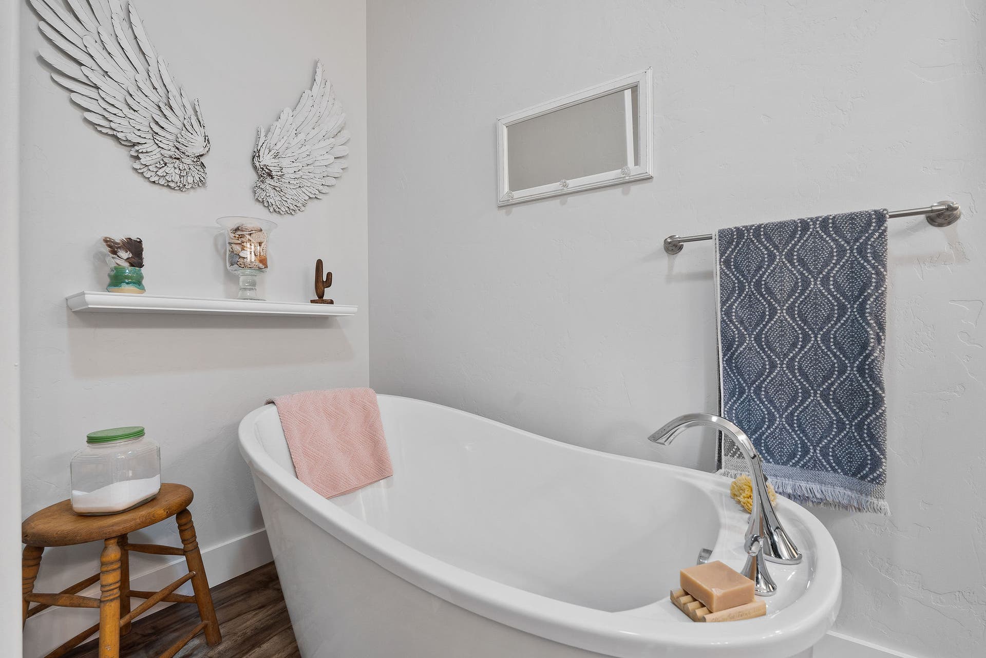 13404 Crescent Moon Drive, Bigfork, MT 59911 Deep freestanding soaking tub providing a spa-like escape