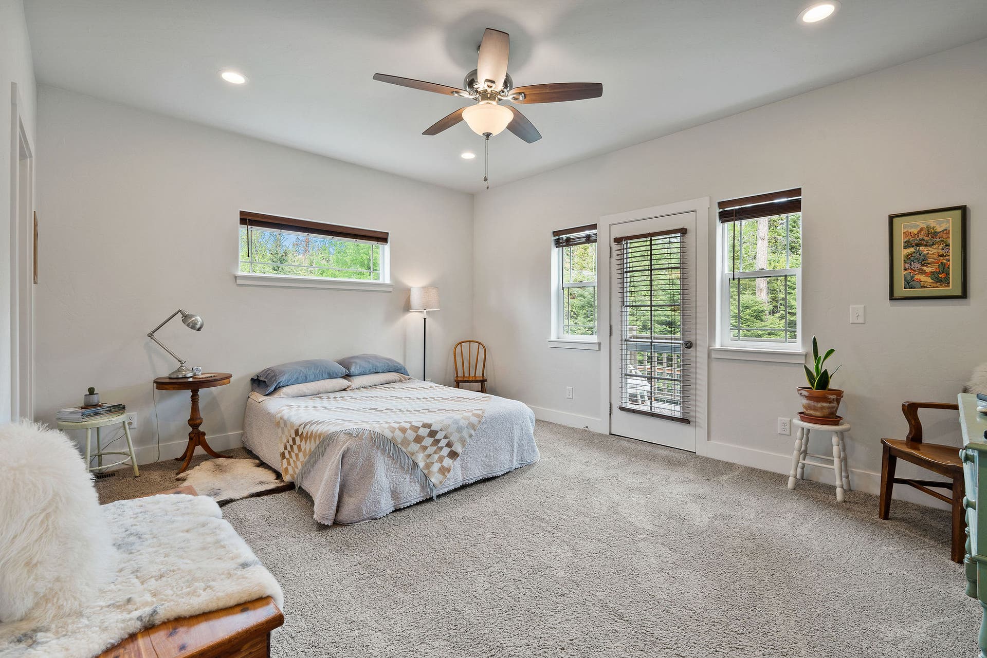 13404 Crescent Moon Drive, Bigfork, MT 59911 Expansive second-level primary bedroom filled with natural light