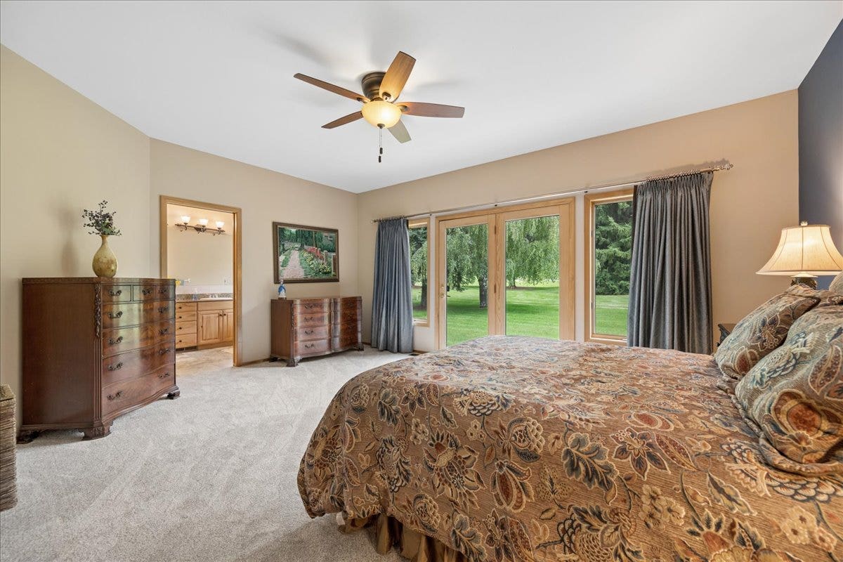 Master suite with access to the back yard