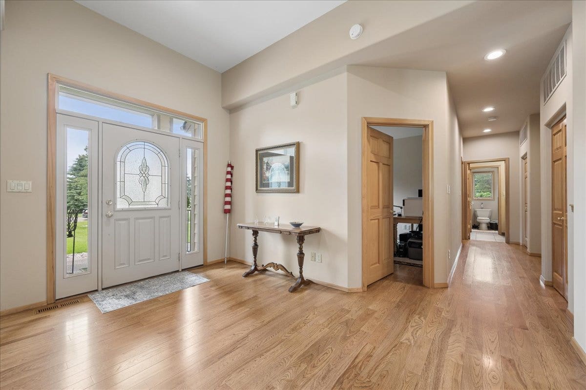 Front entry foyer with hardwood floors