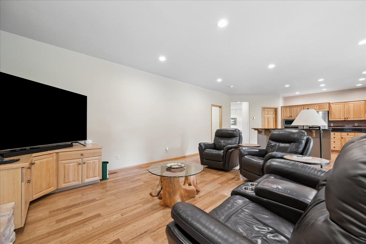 Living room with built in cabinet
