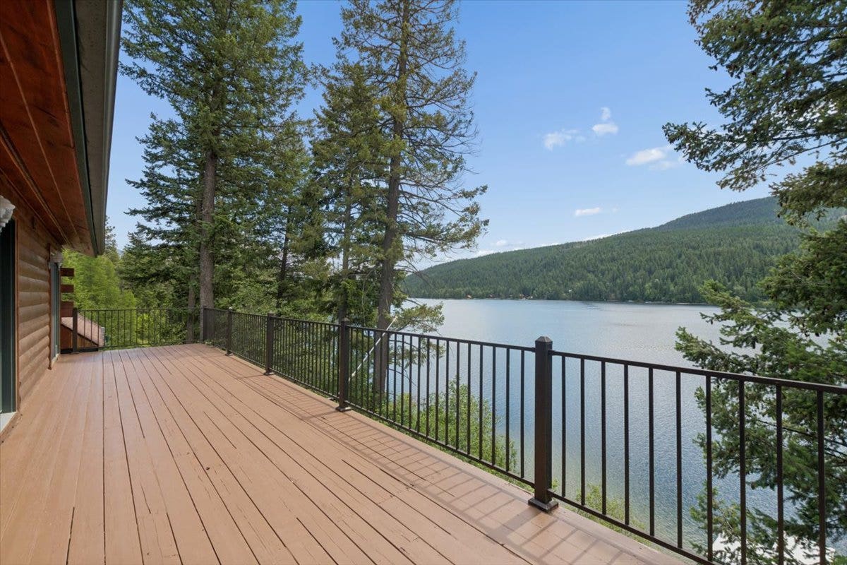 14529 Sunburst Drive, Bigfork, MT 59911 Lake view from upper deck