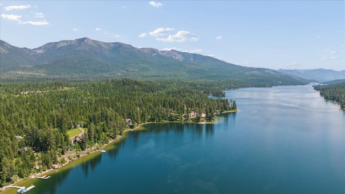 14529 Sunburst Drive, Bigfork, MT 59911 Aerial view of Swan Lake