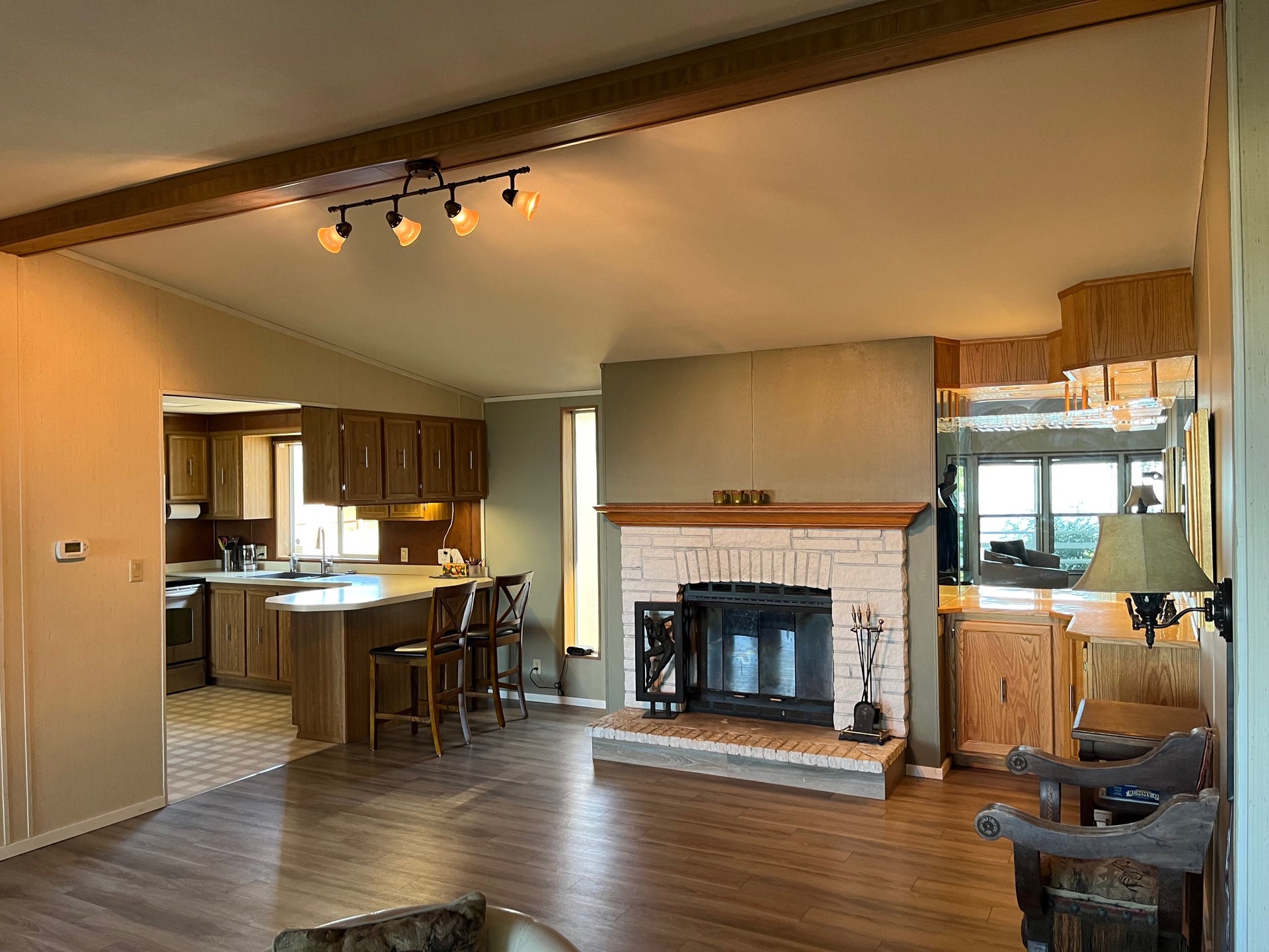 15335 MT Highway 35, Bigfork, MT 59911 Second home great room with fireplace