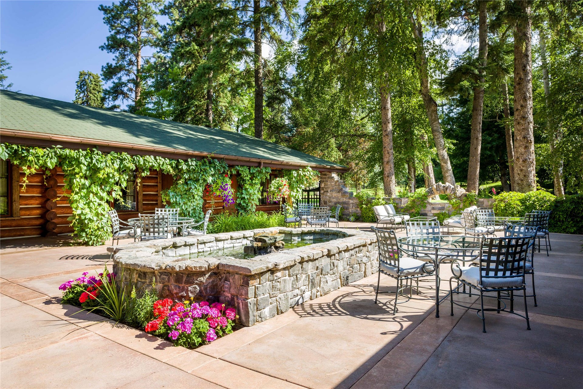 13531 Copper Lane, Bigfork, MT 59911 Gorgeous courtyard to main lodge
