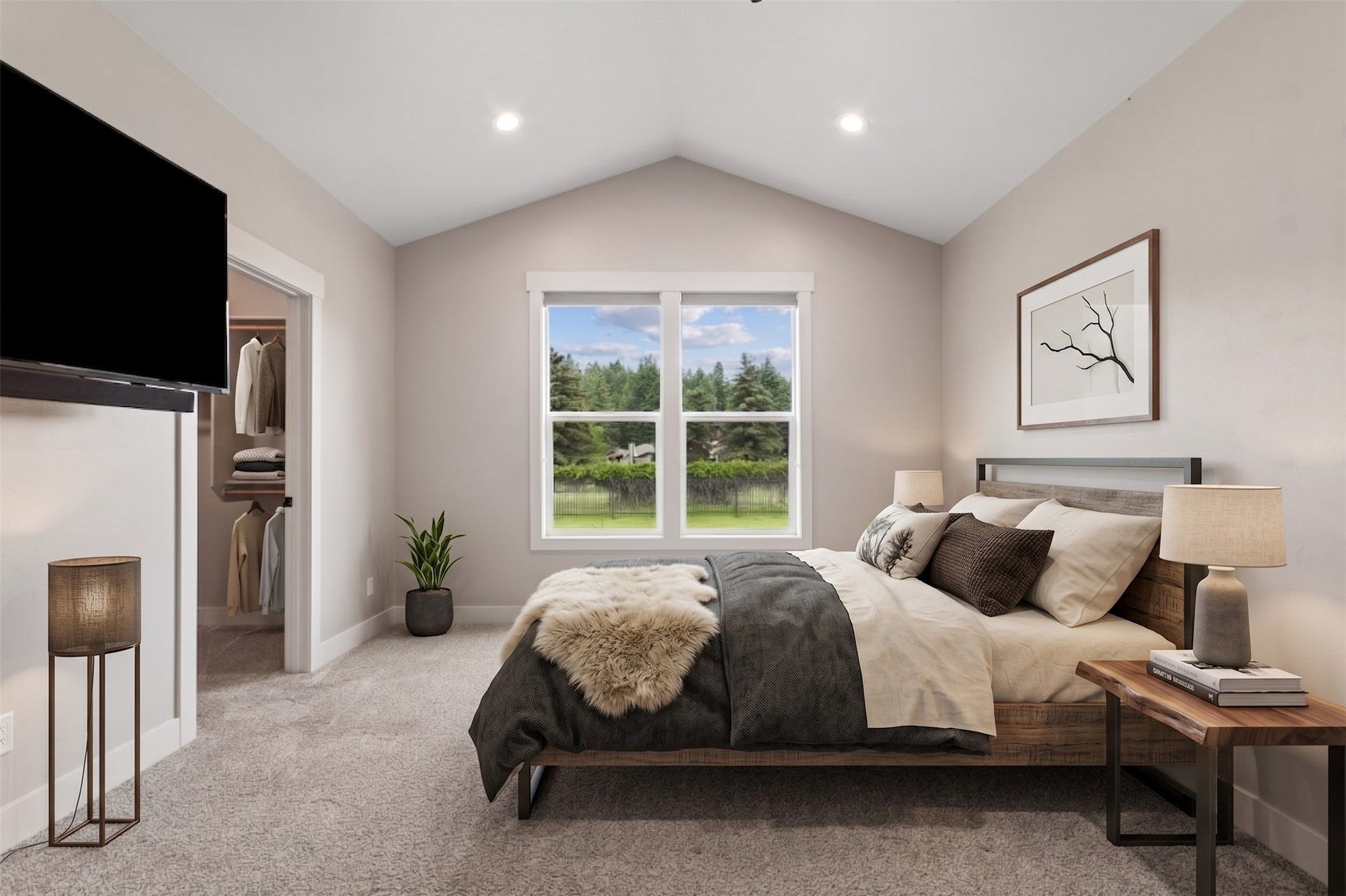 615 Mill Pond Place, Bigfork, MT 59911 Virtually staged primary bedroom