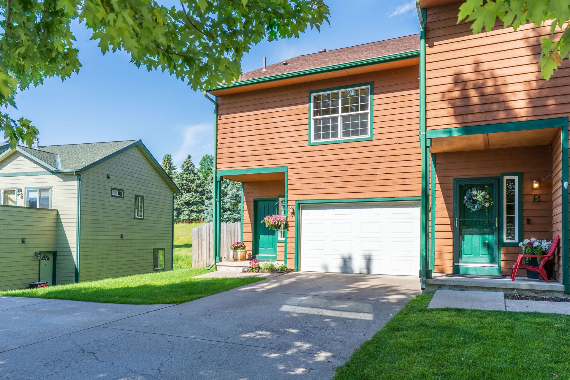 108 Sunrise Terrace, #A, Bigfork, MT 59911 Front entry and oversized 1 car garage