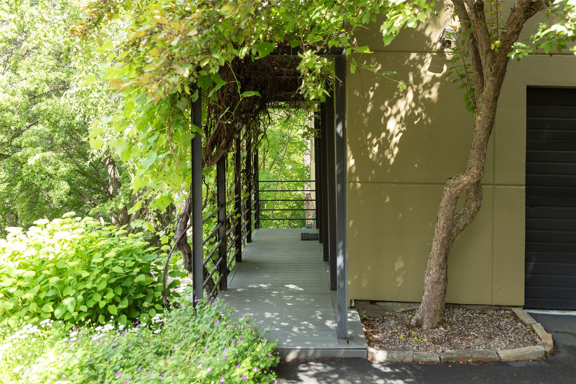 Walkway to the guest quarters above the garage.