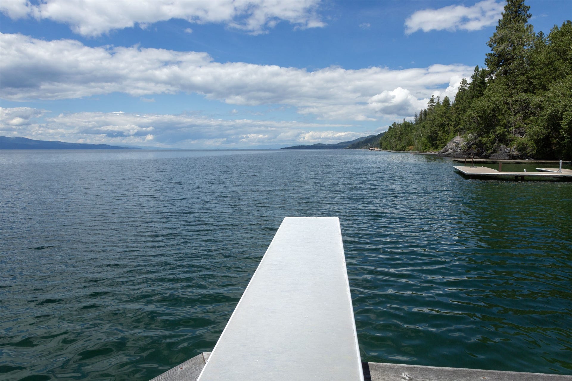 summertime diving board over deepest waters.