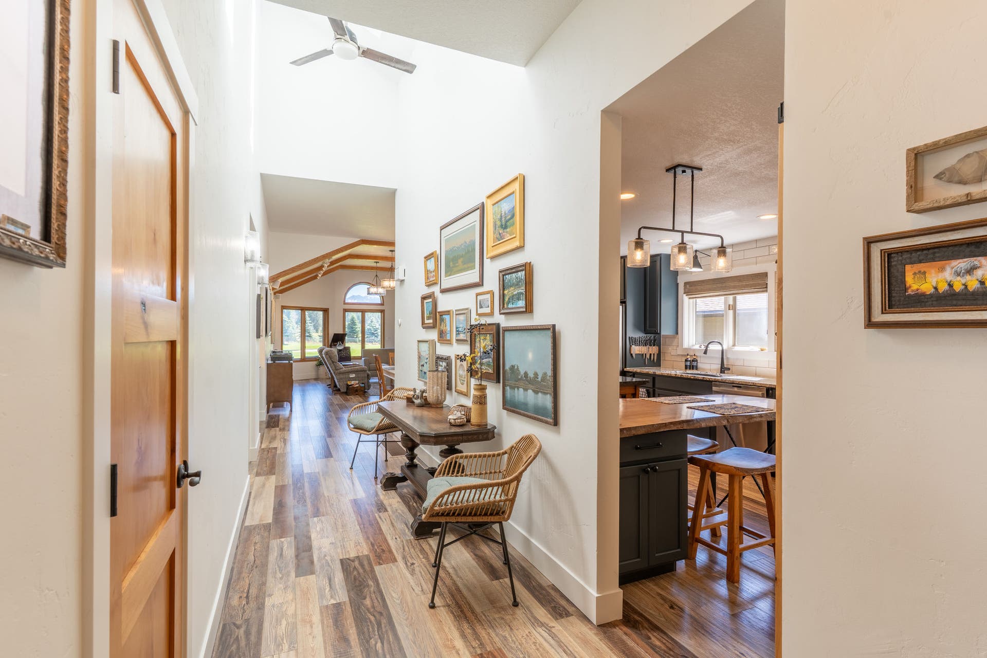 77 Golf Terrace, Bigfork, MT 59911 Hallway to kitchen, and living room