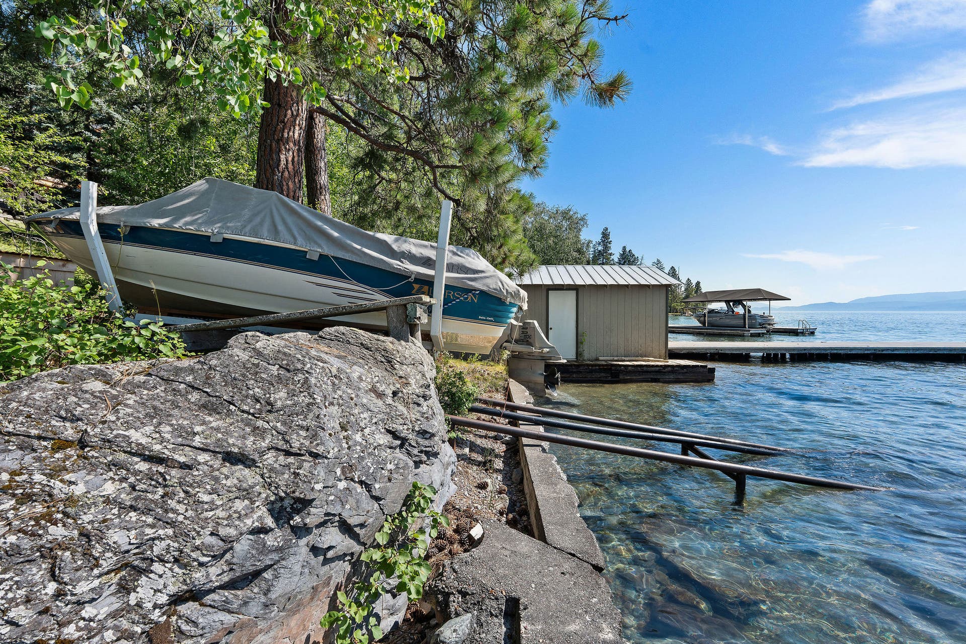 338 Flathead Lodge Road, Bigfork, MT 59911 Boat Ramp with winch set up, grandfathered in.