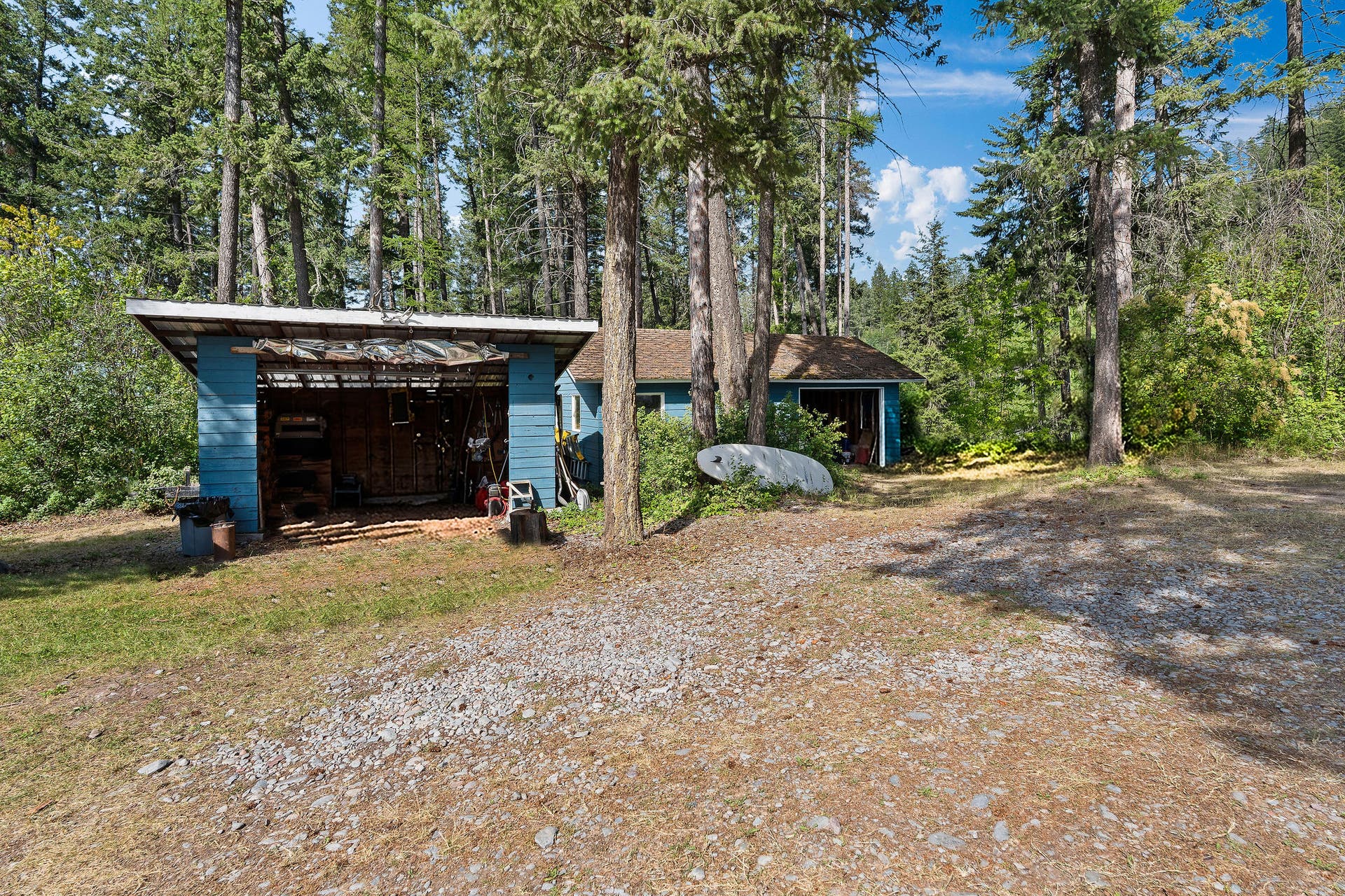 338 Flathead Lodge Road, Bigfork, MT 59911 Garage-storage area. Well is located on the left.