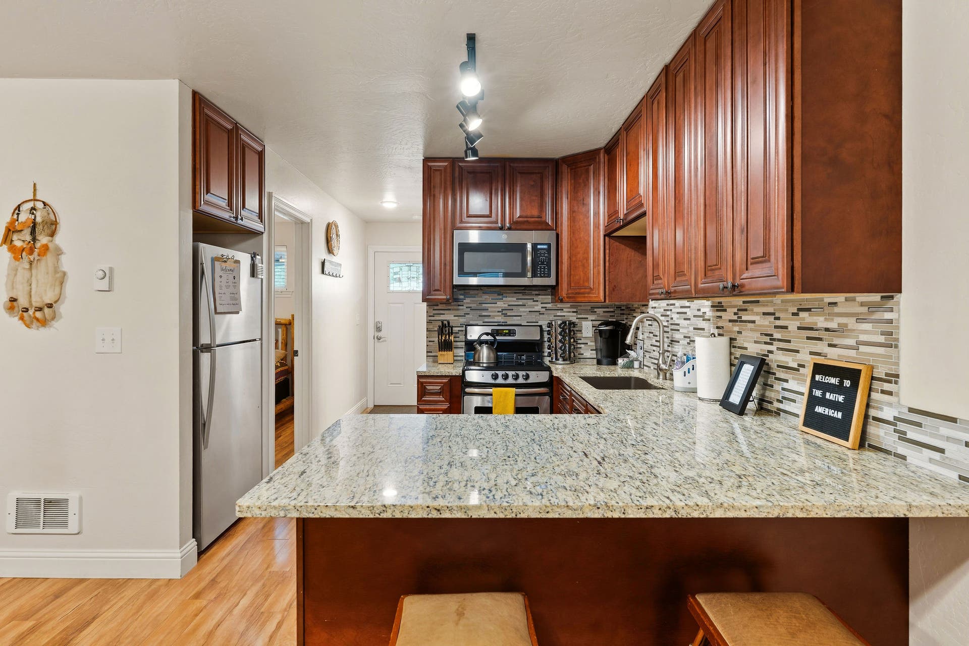 473 Osborn Avenue, Bigfork, MT 59911 The Native American: Full kitchen with full-size refrigerator.