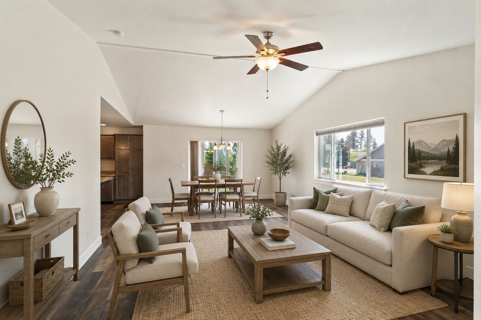 505 Skid Trail, Bigfork, MT 59911 Virtual Staging in Living and Dining