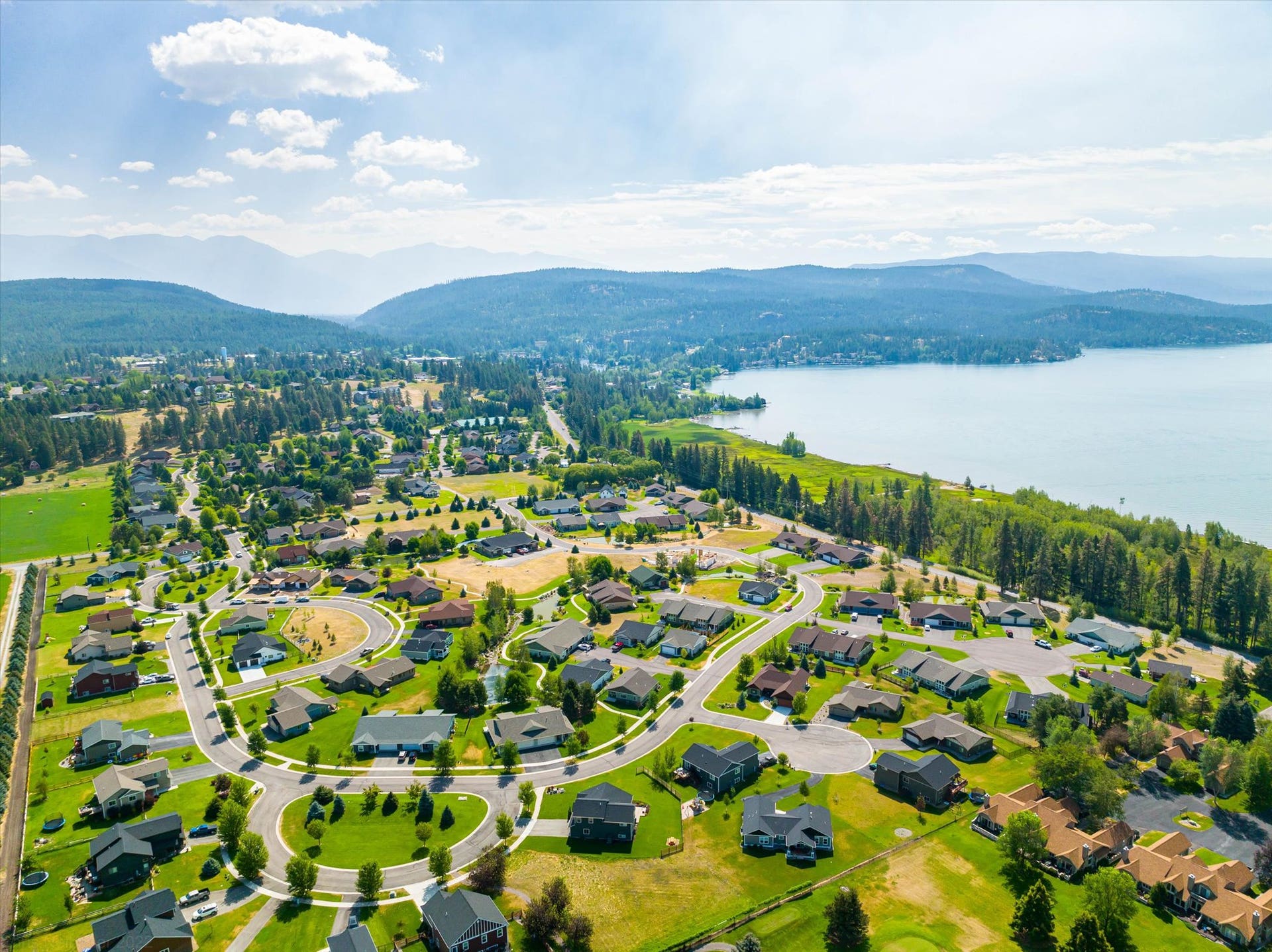 505 Skid Trail, Bigfork, MT 59911 Aerial of Mill Creek and North Shores of Flathead Lake