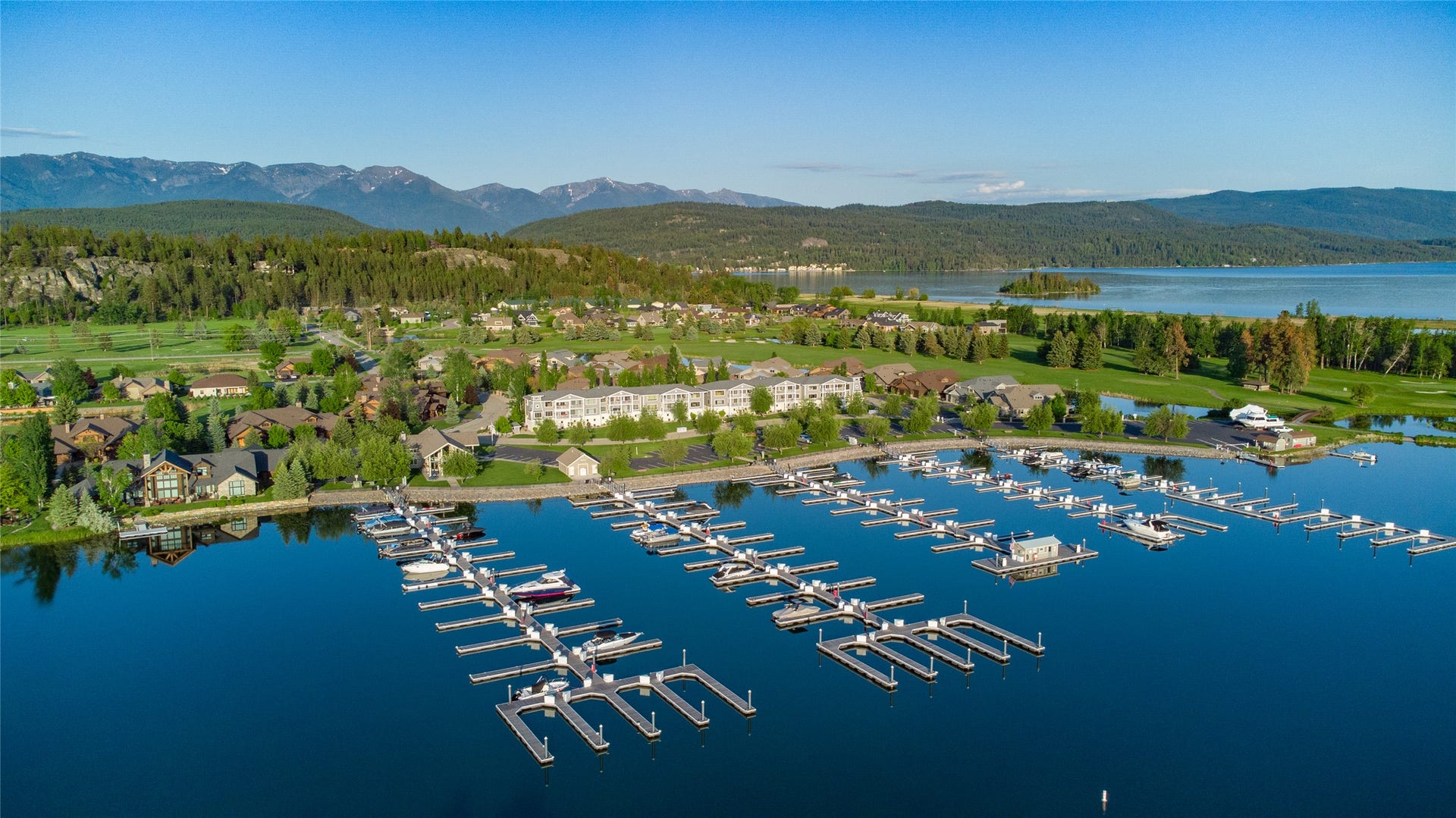 C12 Eagle Bend Yacht Harbor, Bigfork, MT 59911 Birds eye view of property featuring a water and mountain view
