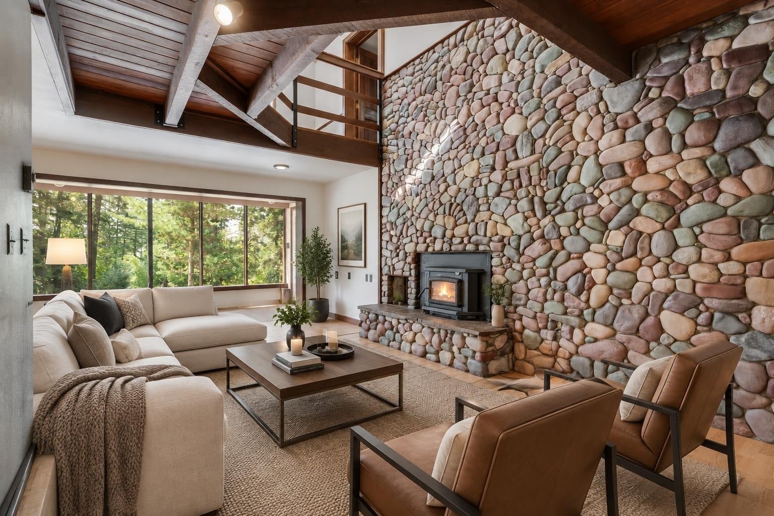 244 Bench Drive, Kalispell, MT 59901 Virtually staged living room and sun room space.