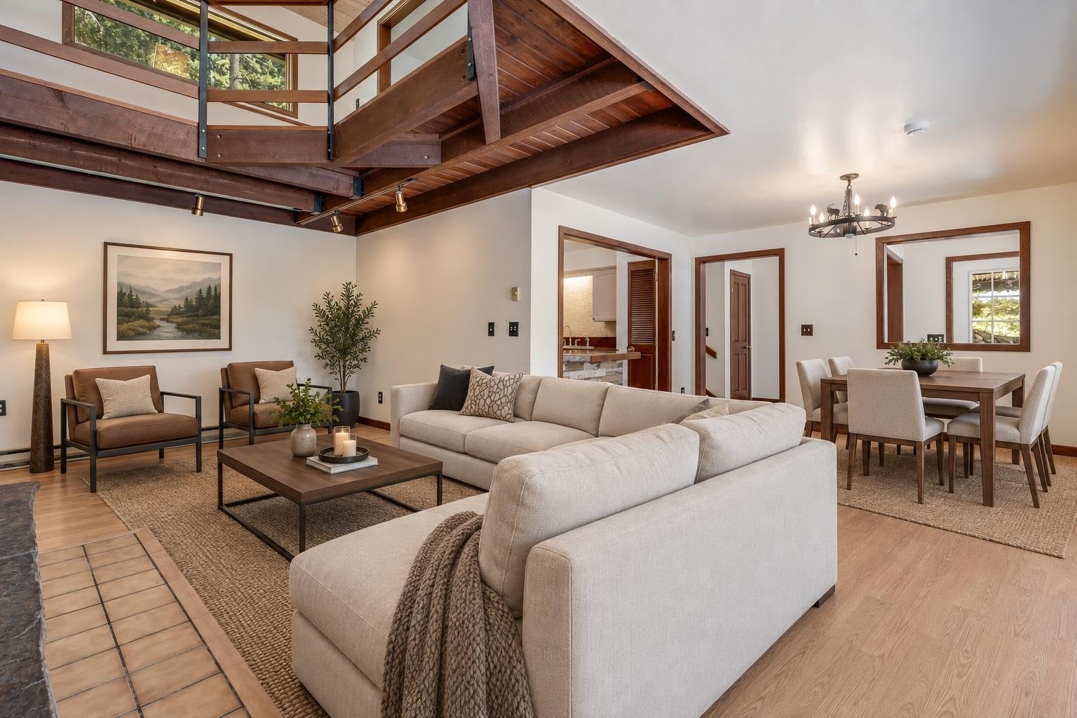 244 Bench Drive, Kalispell, MT 59901 Virtually staged living/dining space.