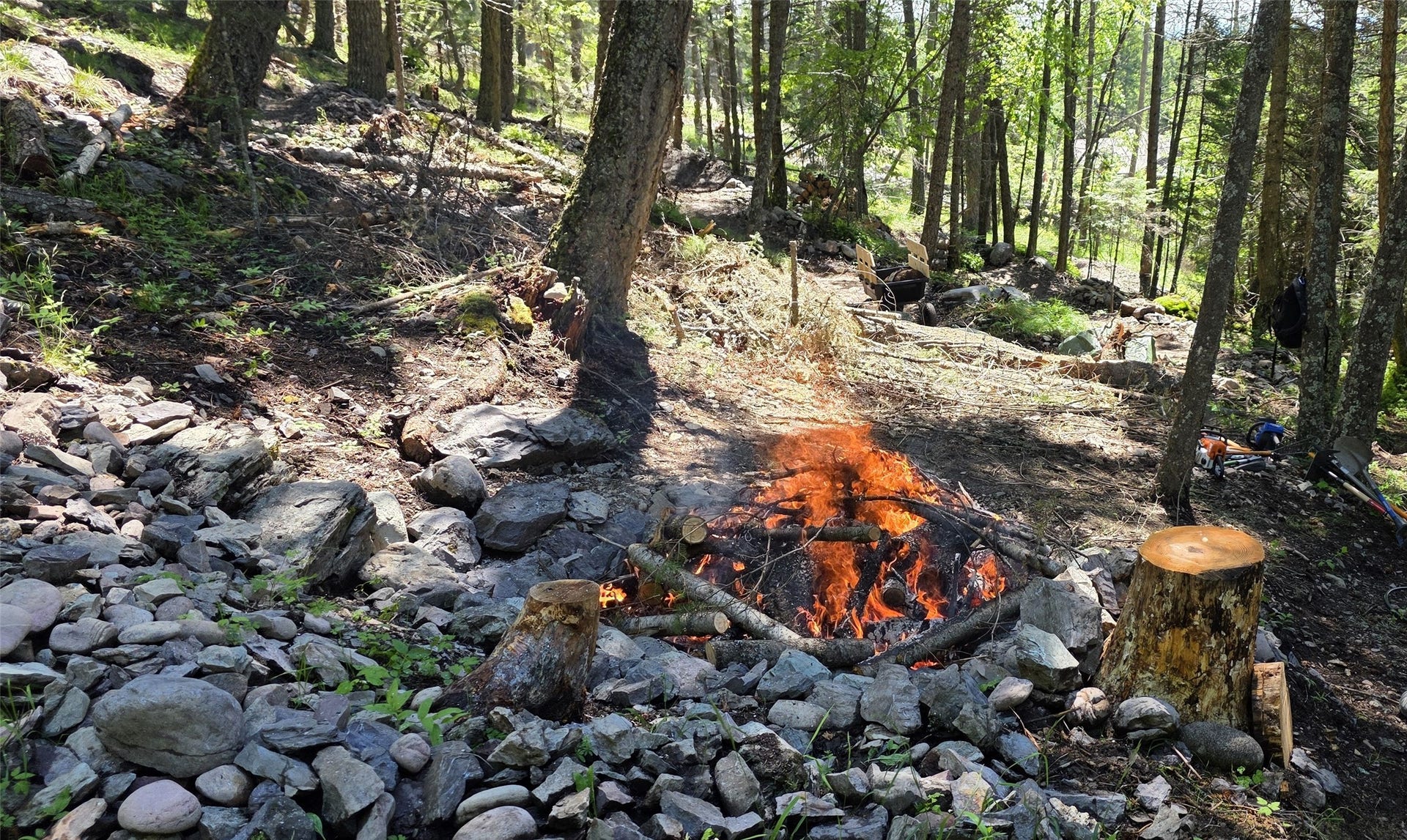 244 Bench Drive, Kalispell, MT 59901 Large firepit near the private bike trail at 244 Bench Run in Kalispell Montana.