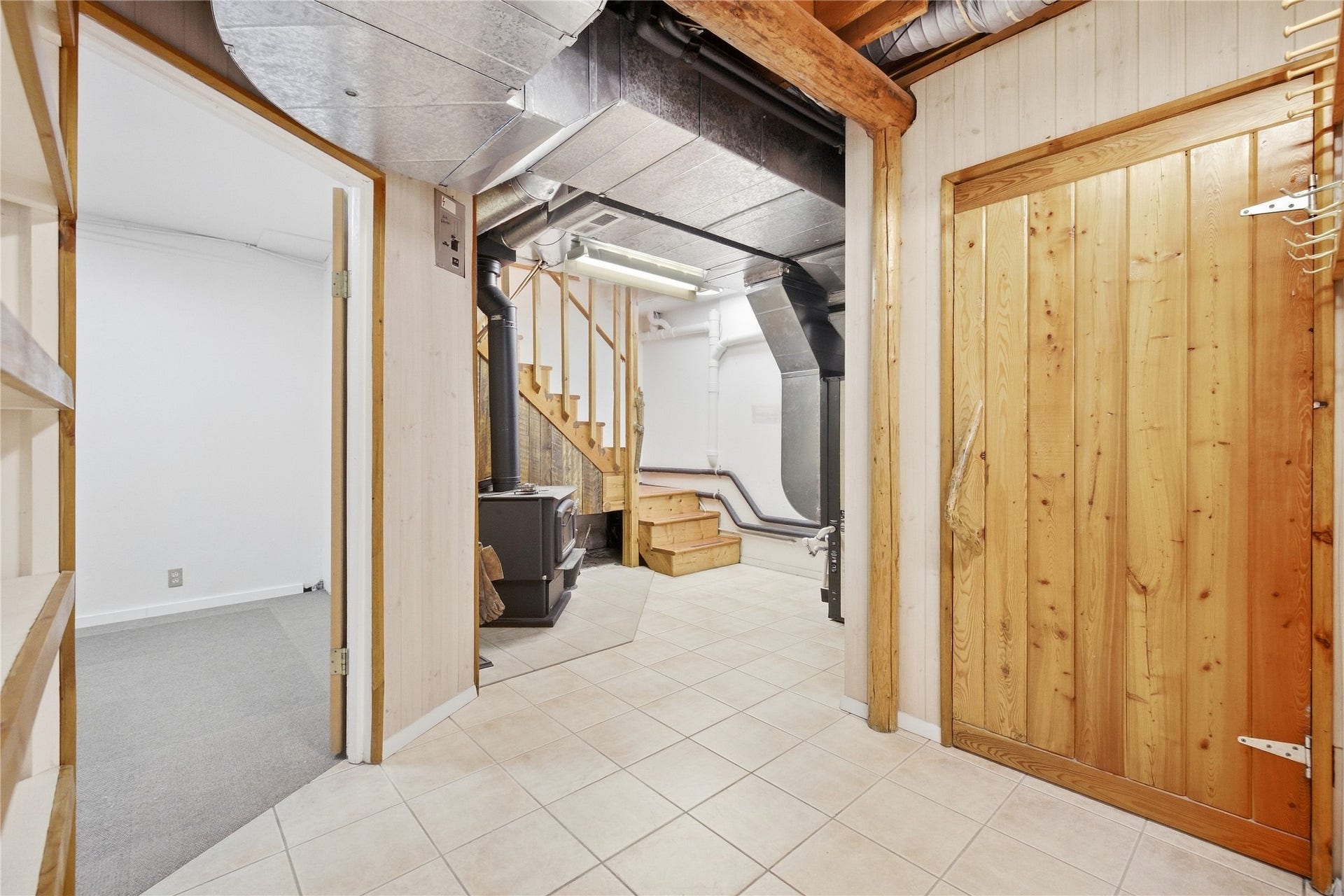 1230 Truman Creek Road, Kila, MT 59920 Downstairs Storage Room/Wood Stove