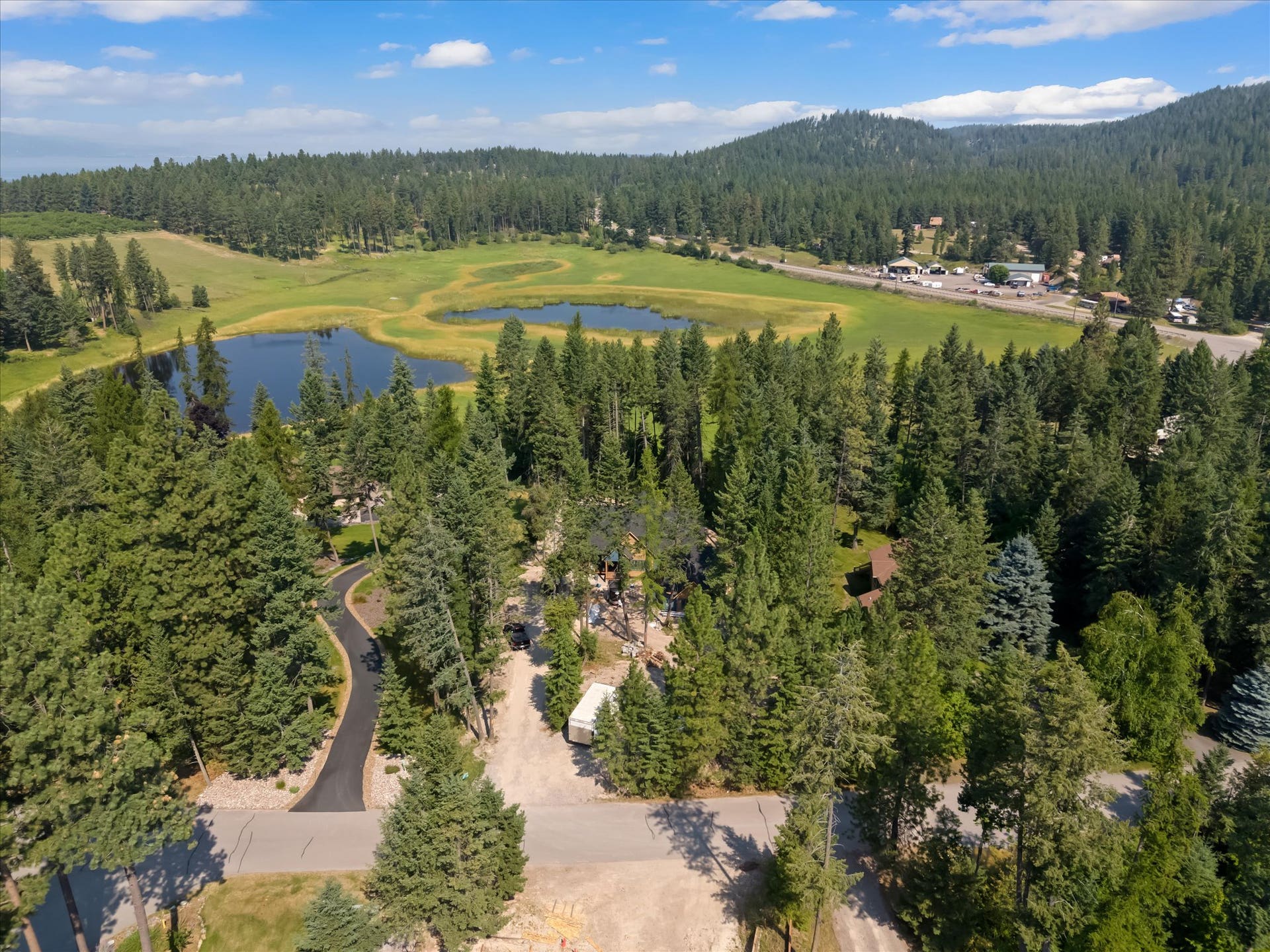 33542 Westview Drive, Bigfork, MT 59911 Aerial view looking at driveway entrance
