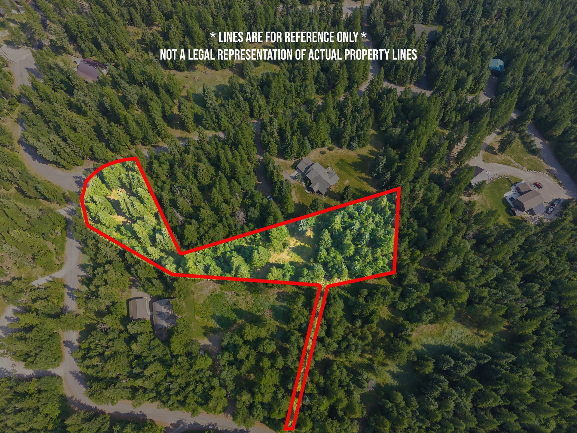 13786 Ridge Loop Road, Bigfork, MT 59911 Approx property lines showing the adjoining 1.8 acre common area, providing added privacy