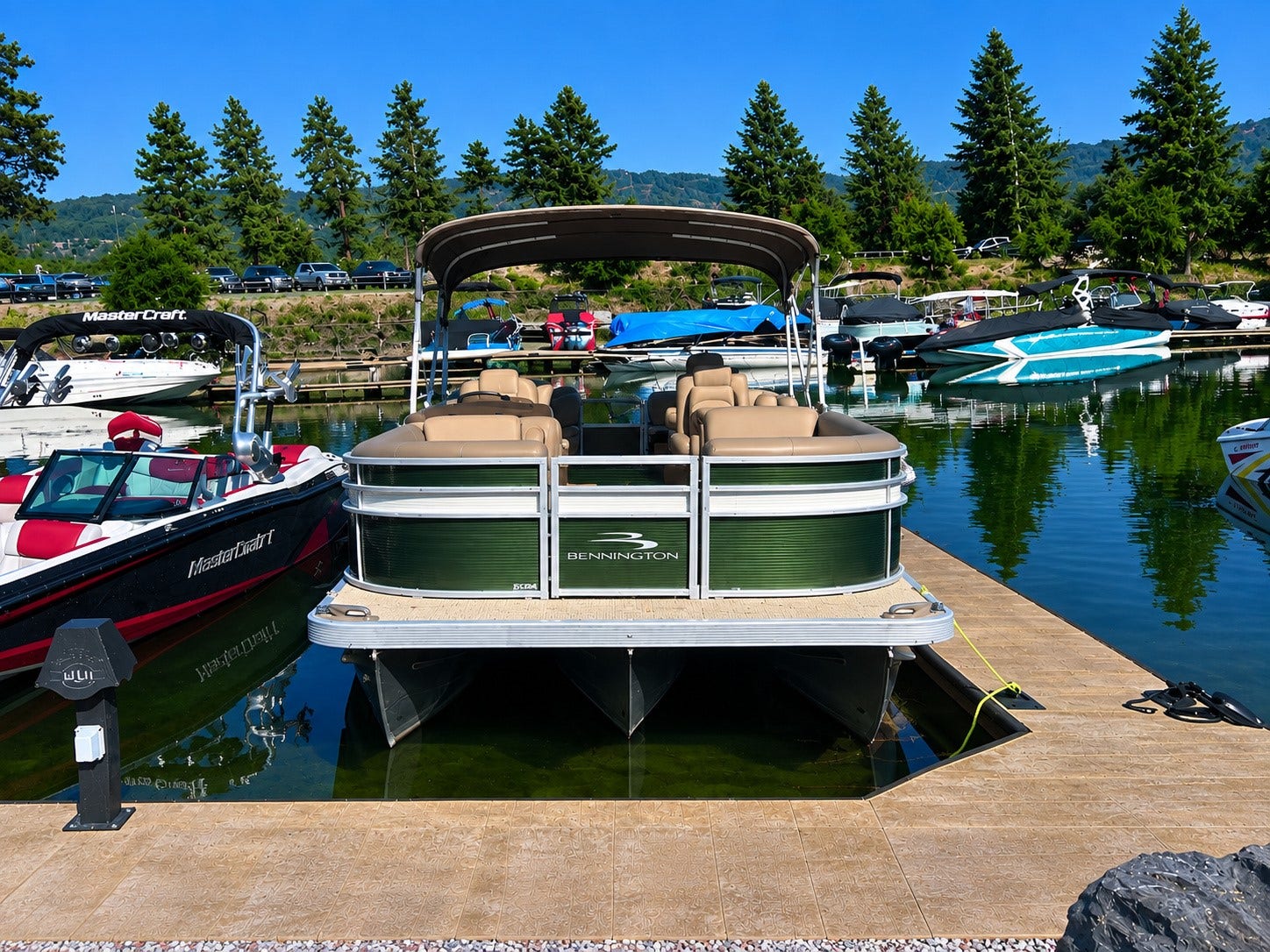 52 Hidden Harbor - Boat Slip #24, Bigfork, MT 59911 Boat slip with a concrete dock and a utility pedestal