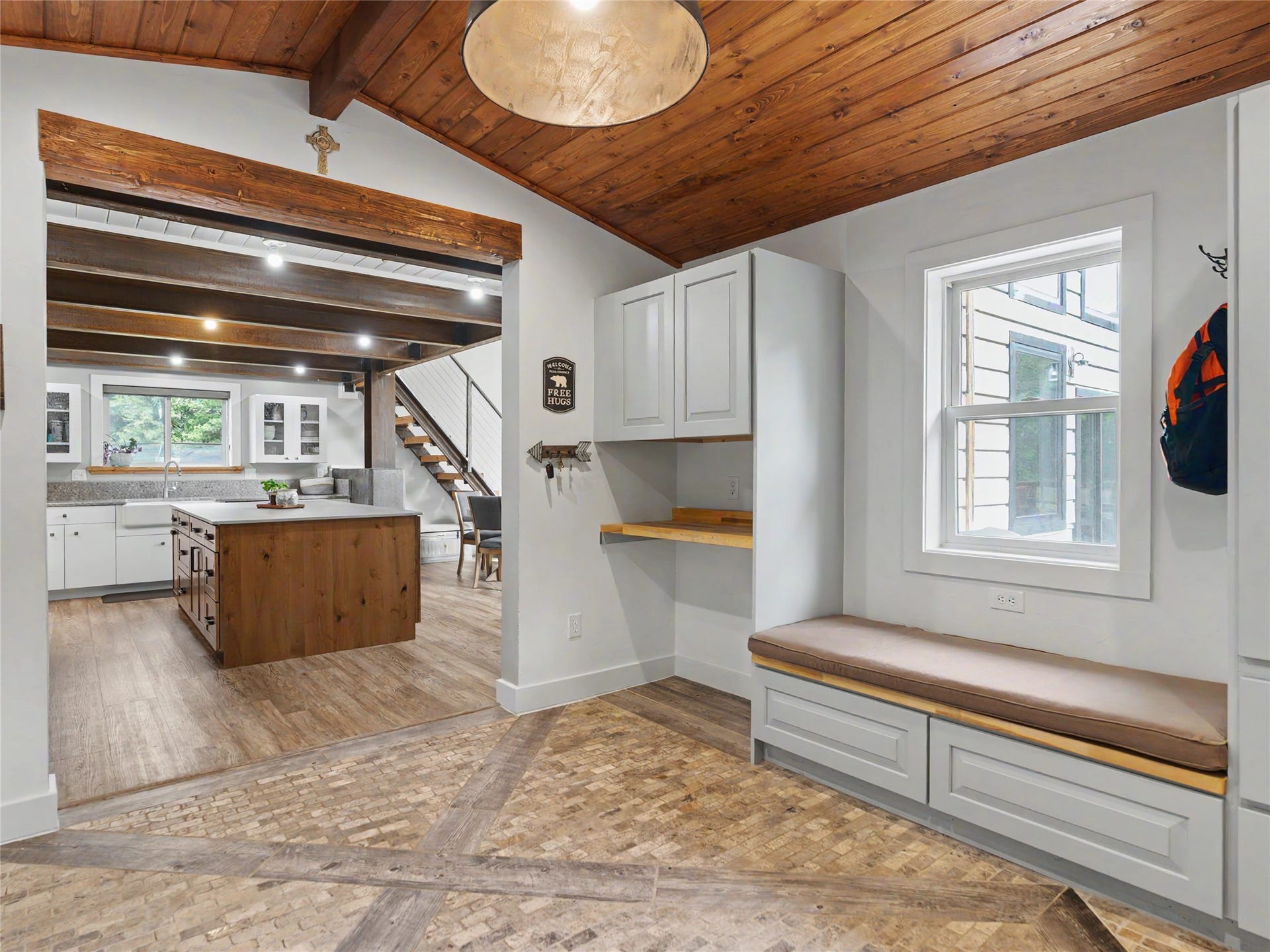28012 Meadow Creek Road, Bigfork, MT 59911 Foyer leads into the open kitchen/living area