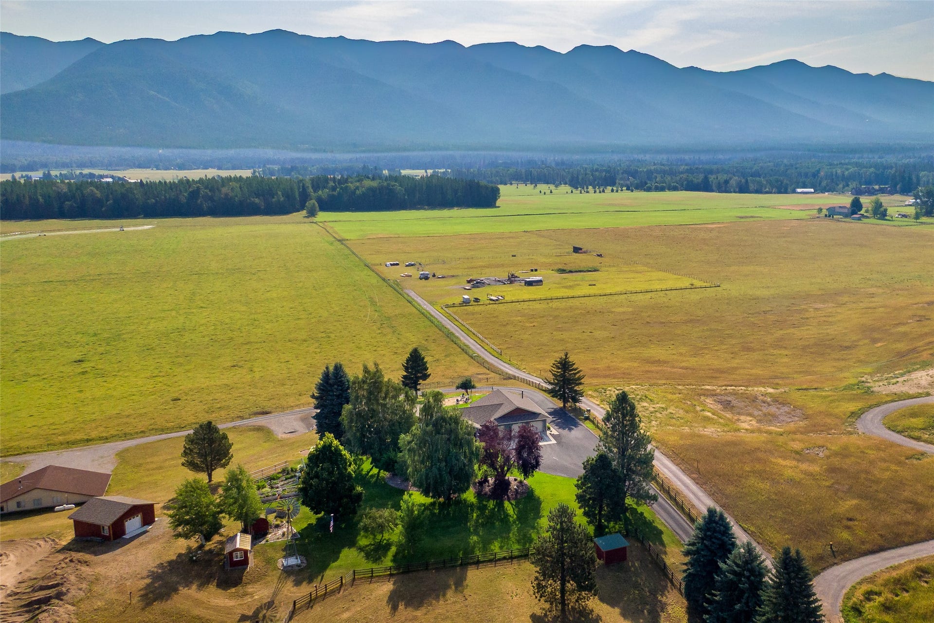 285 Swan River Road, Bigfork, MT 59911 East across the pasture to the Swan Mountains