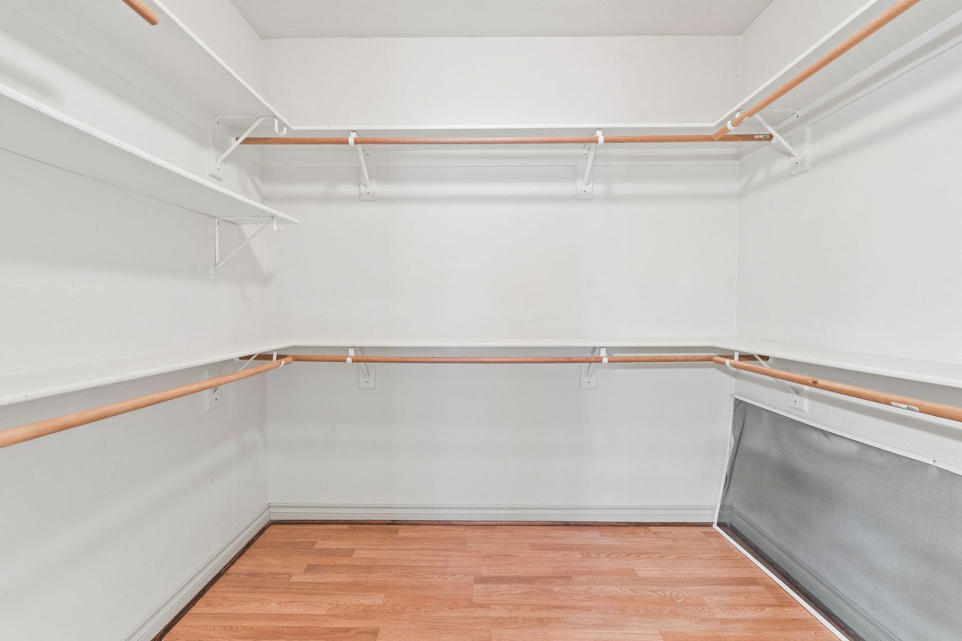 214 O'Brien Terrace N, Bigfork, MT 59911 Large walk-in closet with two-tier shelving and hanging rods