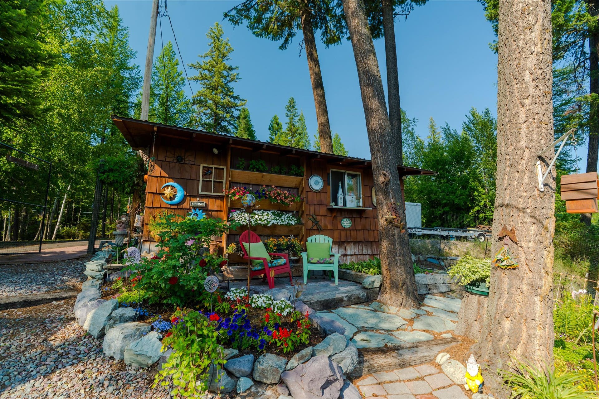14259 Sunburst Drive, Bigfork, MT 59911 garden shed and garden