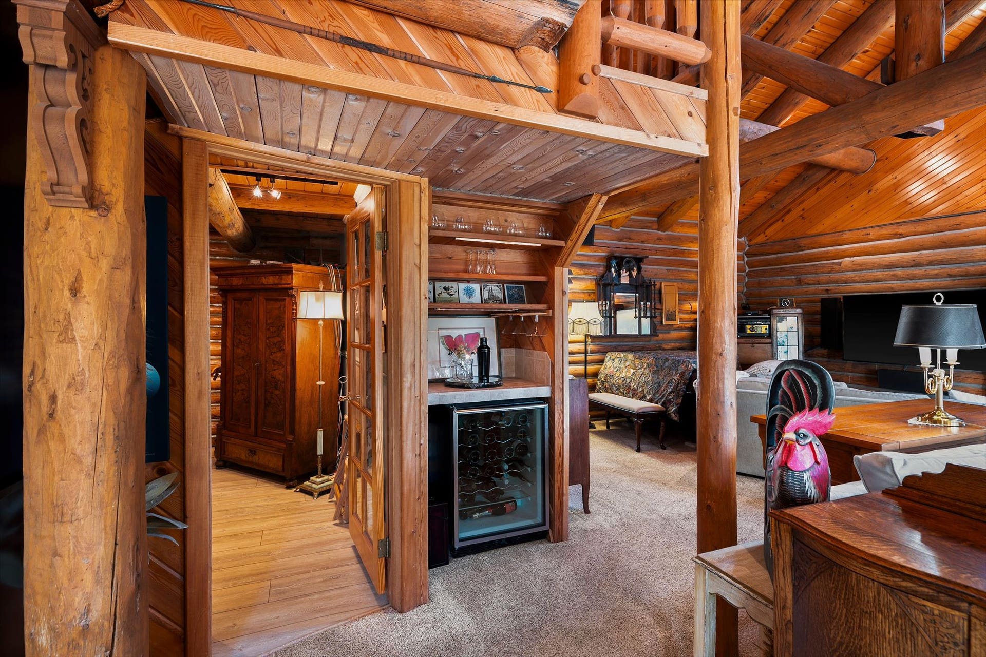 14259 Sunburst Drive, Bigfork, MT 59911 view to main level flex room and living room