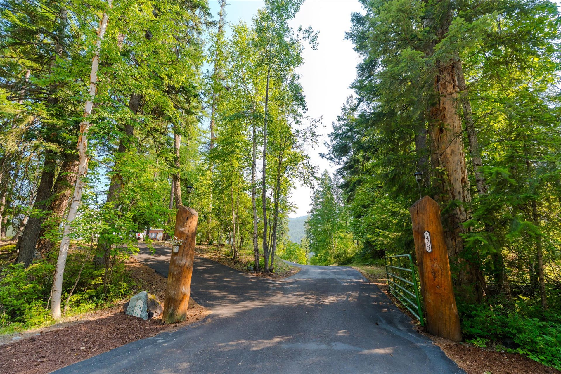 14259 Sunburst Drive, Bigfork, MT 59911 gated driveway