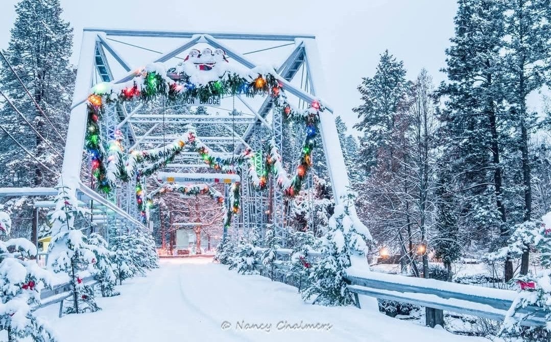 8575 Mt Hwy 35, #11, Bigfork, MT 59911 the bridge to downtown in the winter (this bridge was recently replaced)