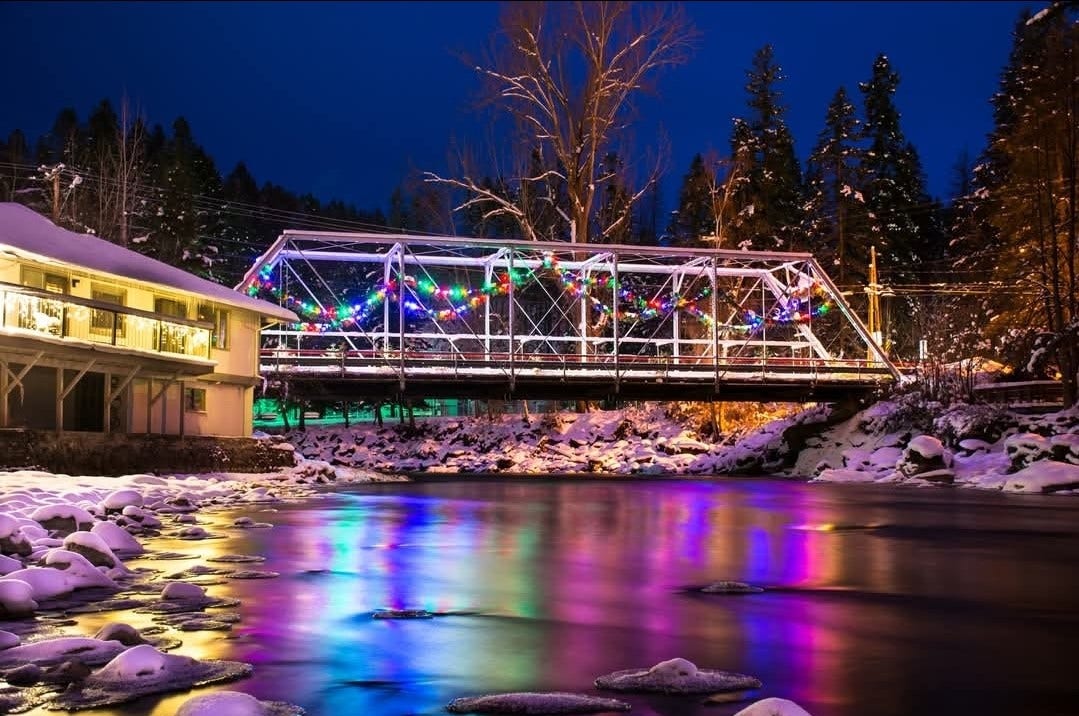 8575 Mt Hwy 35, #11, Bigfork, MT 59911 the bridge to downtown in the winter (this bridge was recently replaced)