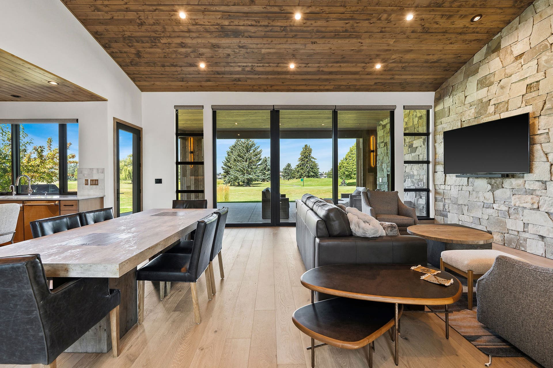 1283 Lake Pointe Drive, Bigfork, MT 59911 Floor to ceiling windows framing the golf course