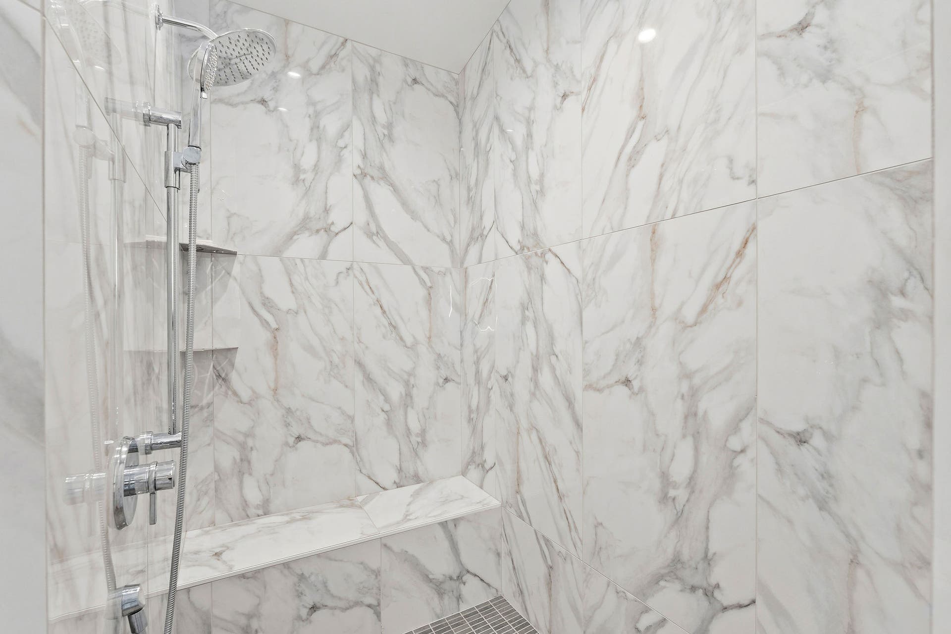 1283 Lake Pointe Drive, Bigfork, MT 59911 Step in marble shower with dual shower heads