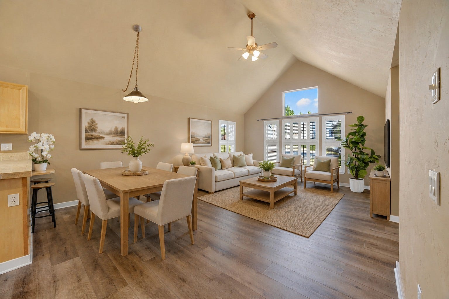 214 Stage Ridge Road, Bigfork, MT 59911 AI Staged living room