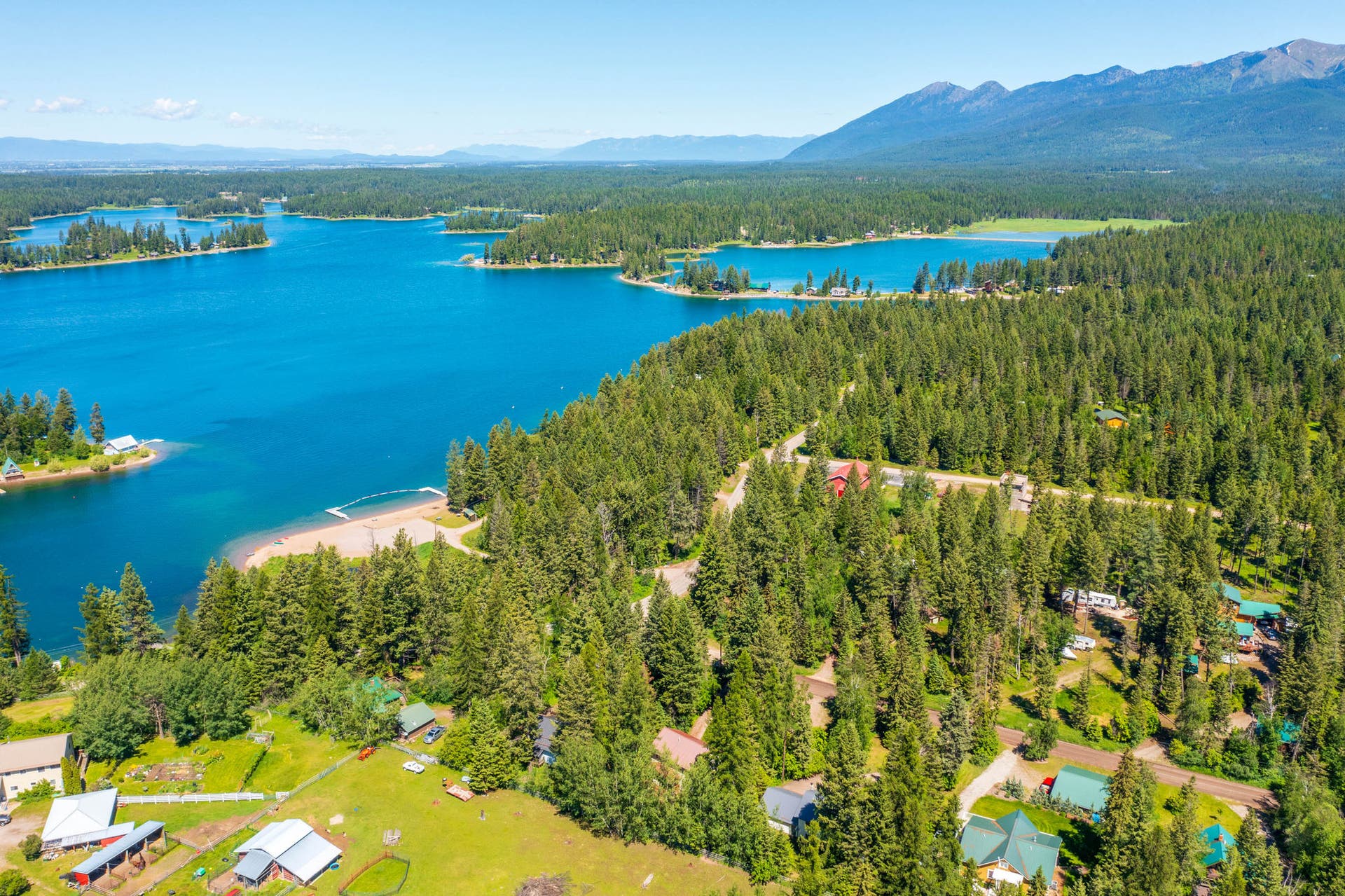 130 Alpine Drive, Bigfork, MT 59911 Aerial view with proximity to lake access
