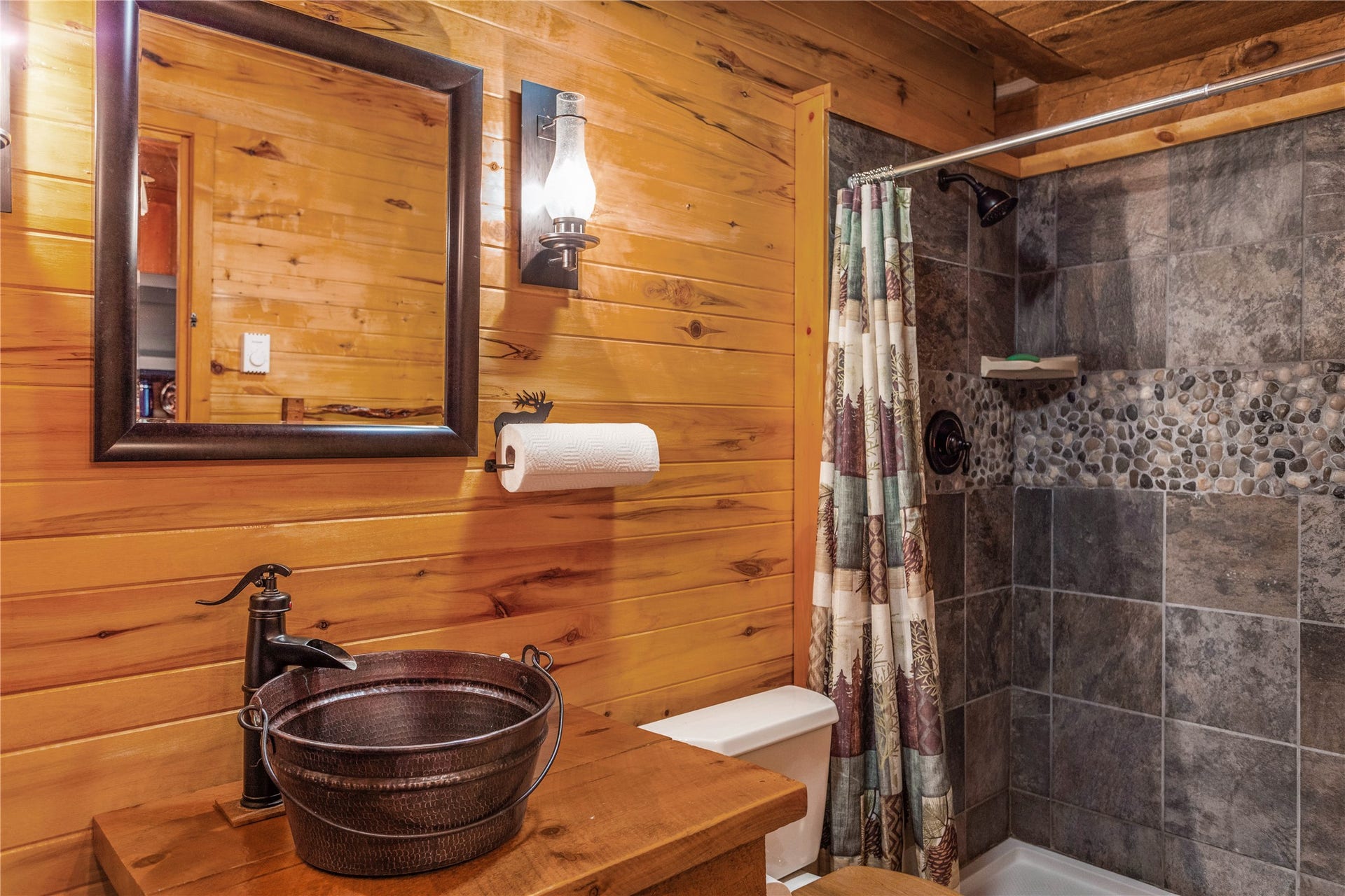 13518 Sylvan Drive, Bigfork, MT 59911 Barely Asleep Cabin bathroom