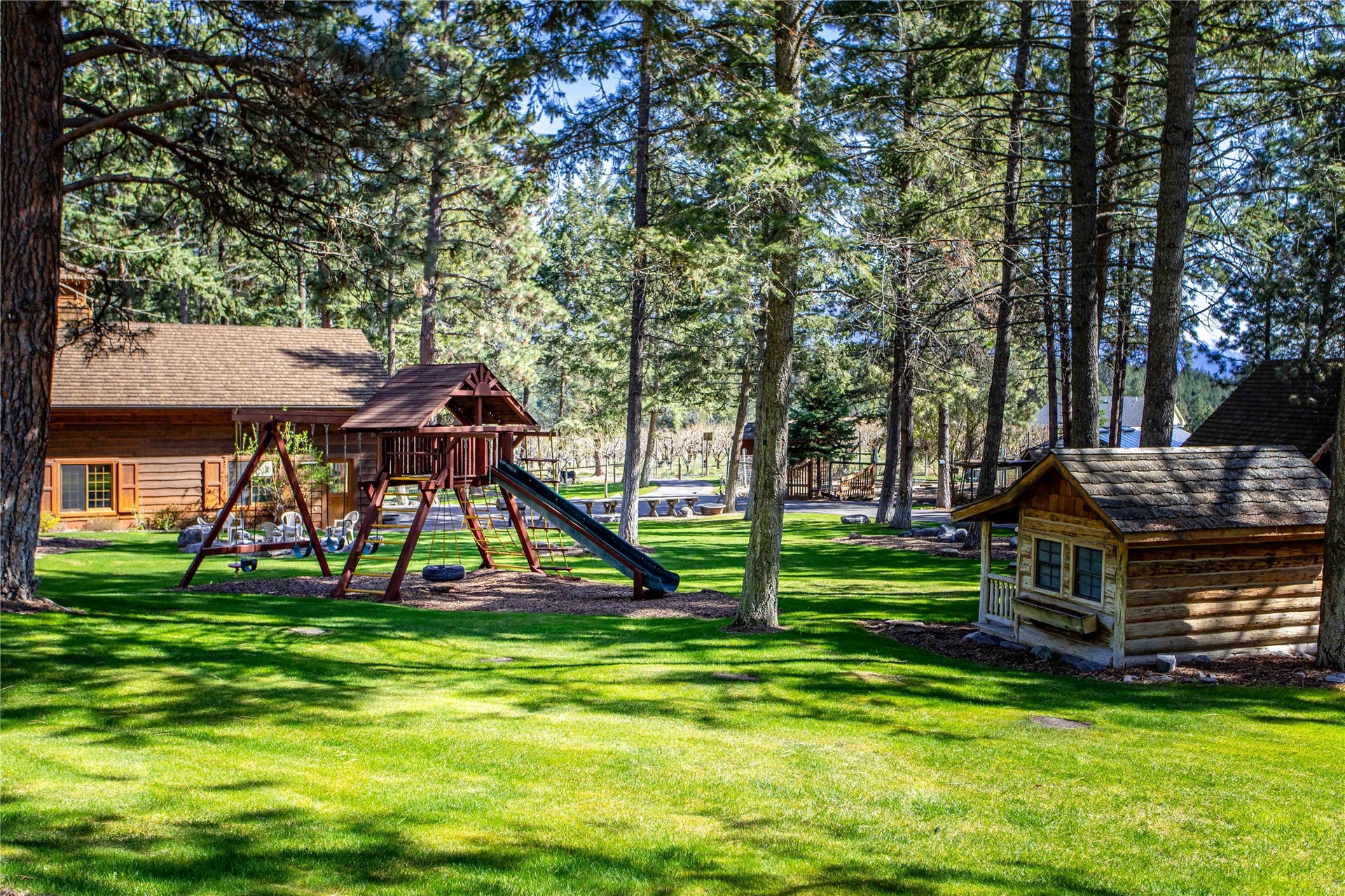 13518 Sylvan Drive, Bigfork, MT 59911 Childs cabin & playground area